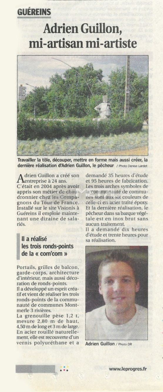 Adrien Guillon, mi-artisan mi-artiste - LE PROGRES