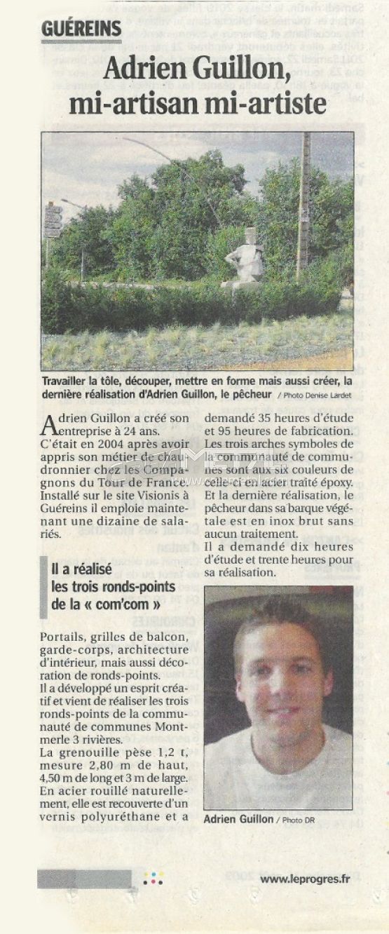 Adrien Guillon, mi-artisan mi-artiste - LE PROGRES