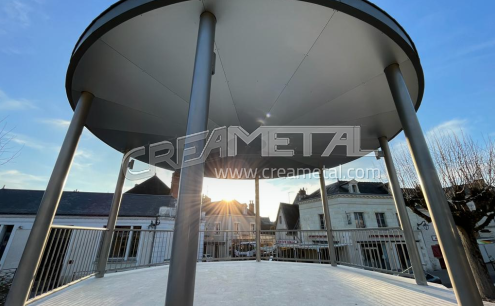 Kiosque sur-mesure en inox pour la Ville d'Azay Le Rideau (37)
