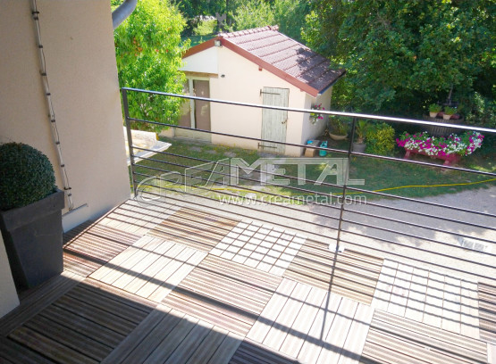 Garde-corps terrasse sur mesure proche de Belleville-en-Beaujolais (69)