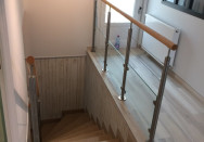 Fabrication sur mesure de garde corps d' escalier en inox brossé à Mâcon (71)